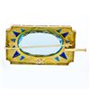 Image 3 : Antique Edwardian 18K Gold Large Oval Triangular Blue Stone & Diamond Brooch Pin