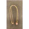 Image 1 : 10K CHAIN (18") WITH 14K PENDANT SET WITH RUBIES AND DIAMOND (0.15CT, 3.2G)