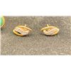 Image 3 : TWO PAIRS 18K EARRINGS SET WITH MALACHITE AND DIAMONDS (8.5G TOTAL)