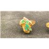 Image 2 : 14K LADIES RING SET WITH EMERALD AND DIAMONDS, 14K LADIES RING SET WITH AMMOLITE (7.7G TOTAL)