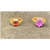 Image 1 : 14K LADIES RING SET WITH AMETHYST, 10K LADIES RING SET WITH OPAL (4.2G TOTAL)