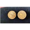 Image 2 : PAIR 22K GOLD COIN CUFFLINKS ( 2X USA & 2X UK GOLD COINS 11.1G)