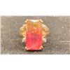 Image 1 : 14K LADIES RING SET WITH TOURMALINE (10CT) AND DIAMONDS (11.7G)