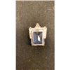 Image 2 : 18K PENDANT SET WITH BLUE TOPAZ AND DIAMONDS (13.7G)