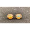 Image 1 : PAIR 14K EARRINGS SET WITH OPALS AND DIAMONDS (2.7G)