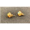 Image 2 : PAIR 14K EARRINGS SET WITH OPALS AND DIAMONDS (2.7G)