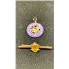 Image 1 : 10K BROOCH SET WITH CITRINE, JADEITE PENDANT WITH 14K SETTING (8.2G)