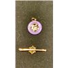 Image 2 : 10K BROOCH SET WITH CITRINE, JADEITE PENDANT WITH 14K SETTING (8.2G)