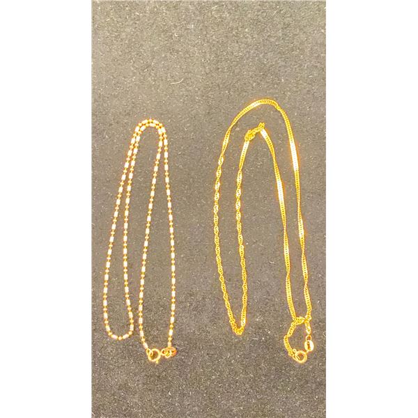 TWO 14K CHAINS (16" & 17", 5.7G)