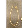 Image 2 : PAIR 14K HOOP EARRINGS, 18K CHARM, 14K BRACELET (8"), 10K CHAIN WITH 10K APPLE PENDANT (8.4G TOTAL)