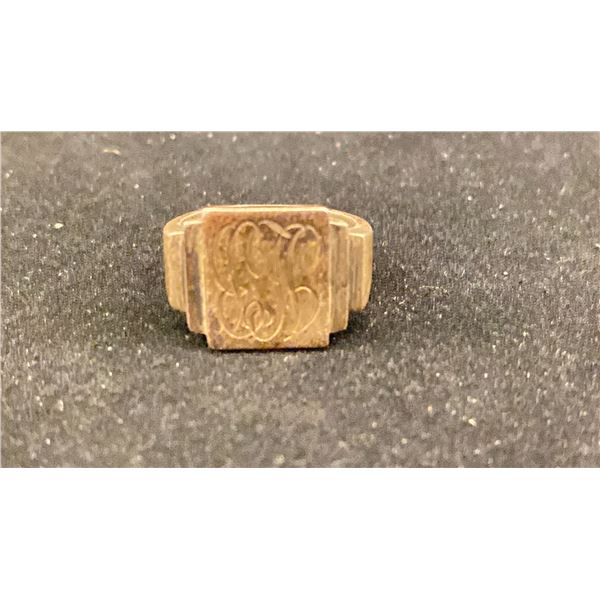 SILVER MENS SIGNET RING (10.6G)