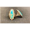 Image 1 : TWO SILVER LADIES RINGS SET WITH TURQUOISE (14.5G)
