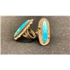 Image 2 : TWO SILVER LADIES RINGS SET WITH TURQUOISE (14.5G)