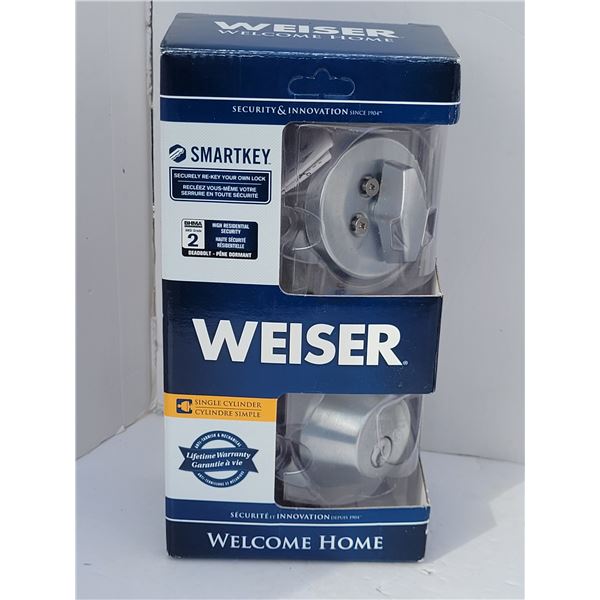 Used Weiser Smart Key Deadbolt Lock with key