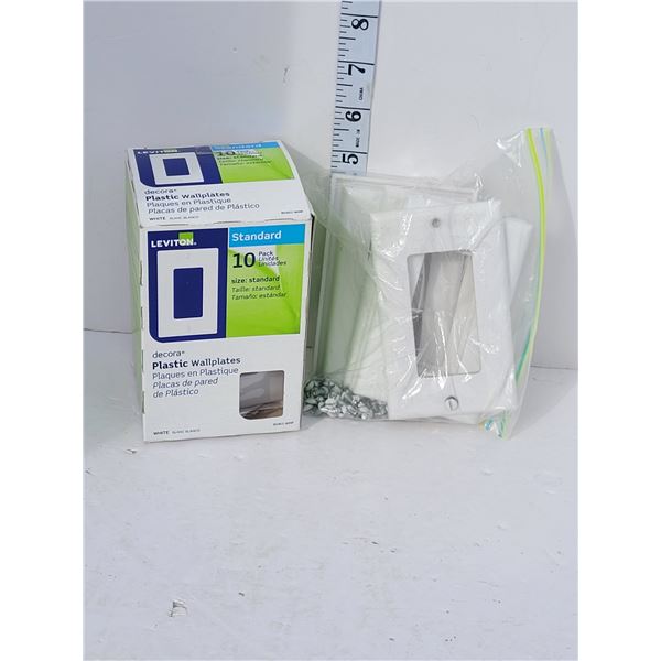 New Box of 10 Leviton Wall Plates + Bag of More Wall Plates