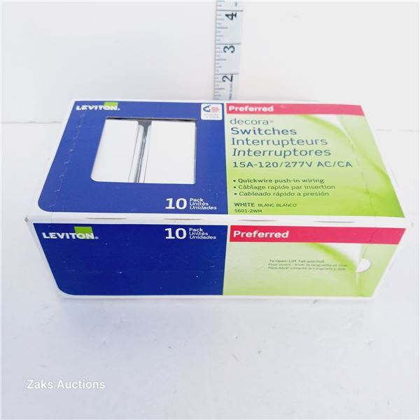 New Leviton Decora Switches 15a-120/277v Ac/ca