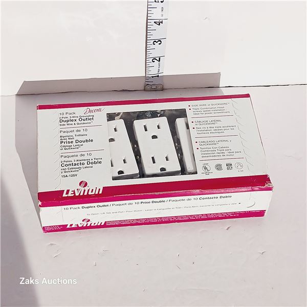 New Leviton Decora Duplex Outlets 15a-125v