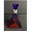 Image 1 : Vintage Hand Painted Murano Glass Pyramid Perfume Bottle