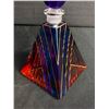 Image 2 : Vintage Hand Painted Murano Glass Pyramid Perfume Bottle