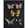 Image 1 : Lot of 5 Very Nice Butterfly Broches