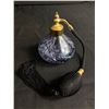 Image 1 : Vintage Purple Swirl Glass Perfume Bottle with Atomizer