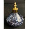 Image 2 : Vintage Purple Swirl Glass Perfume Bottle with Atomizer