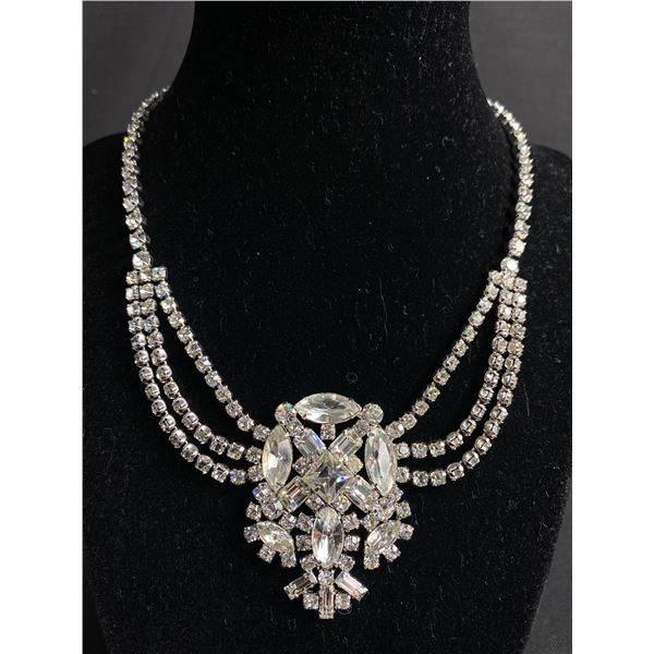 Beautiful Rhinestone Necklace Marked