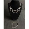 Image 1 : Gorgeous Vintage Very Fine Rhinestone Necklace and Bracelet.