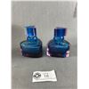 Image 1 : Pair of Giftcraft Art Deco Royal Blue Glass Perfume Bottles