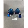Image 2 : Pair of Giftcraft Art Deco Royal Blue Glass Perfume Bottles