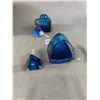 Image 3 : Pair of Giftcraft Art Deco Royal Blue Glass Perfume Bottles