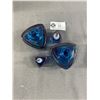 Image 4 : Pair of Giftcraft Art Deco Royal Blue Glass Perfume Bottles