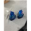 Image 5 : Pair of Giftcraft Art Deco Royal Blue Glass Perfume Bottles