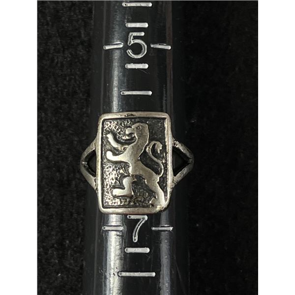 Sterling Ring with Medieval Lion Motif