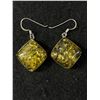 Image 1 : Nice PairofSterling & Amber Square Earrings