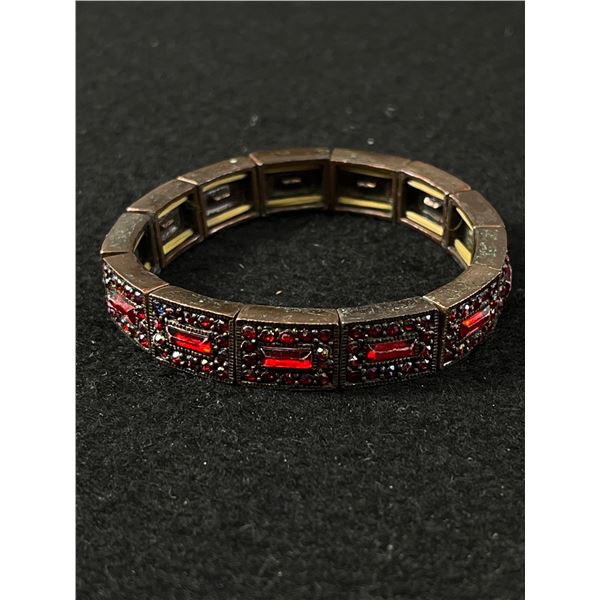 Interesting Heavy Copper& Red Stone Bracelet