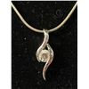 Image 2 : Sterling & Cubic Zirconia Necklace. Modern Design