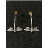 Image 1 : Pair of 925 Sterling Silver Dragonfly Drop Earrings