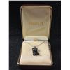 Image 1 : 925 Sterling Silver Onyx Sterling Inlay Cat Pendant 1" On 925 Sterling Silver Curb Link Chain - Test