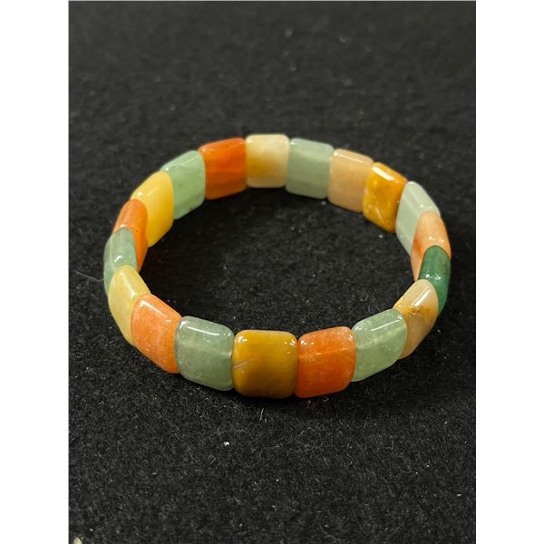 Multi Gem Stone Stretch Bracelet - 37.6 Grams
