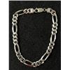 Image 1 : 925 Sterling Silver Solid Figaro Italian Bracelet 8.5", 7mm, 13.7 Grams - Tested