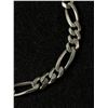 Image 2 : 925 Sterling Silver Solid Figaro Italian Bracelet 8.5", 7mm, 13.7 Grams - Tested