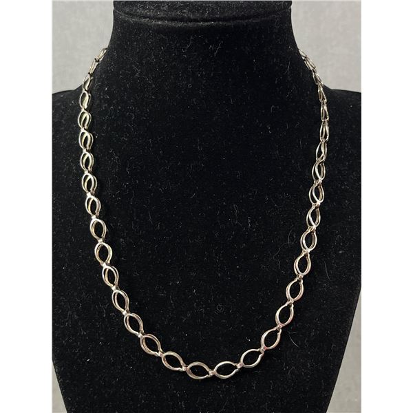 Sterling Silver 925 Double Link Chain Necklace - Signed Sixtar MS-66 925 Mexico - Great To Add Charm
