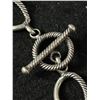 Image 3 : Sterling Silver 925 Large Textured Link Bracelet With Toggle Clasp 8.5" 29.3 Grams - Tested