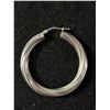 Image 2 : Sterling Silver 925 1.5" Thick Hoop Earrings - Good Quality - 12.47 Grams - Marked 925 Italy  - Test