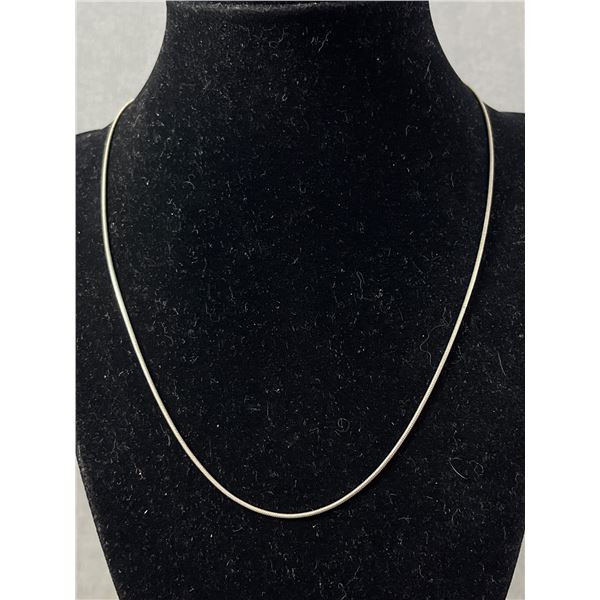Sterling Silver 925 18" Snake Chain Necklace With Lobster Clasp -3.98 Gr. - Marked 925 & Makers Mark