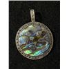 Image 1 : Sterling Silver 925 1.5" Across 2" With Bale - Abalone Marcasite Pendant - 9.32 Grams - Marked 925 -