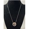 Image 1 : Sterling Silver Necklace with Mother of Pearl Carved Tree of Life