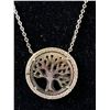 Image 2 : Sterling Silver Necklace with Mother of Pearl Carved Tree of Life