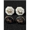 Image 1 : 2 Pairs of Sterling & Enamel Siam Earrings